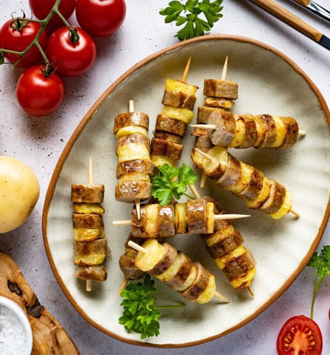 vegini Rezept vegane Bratwurst Appetizer