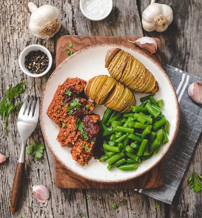 vegini Rezept veganer Braten mit Gehacktem